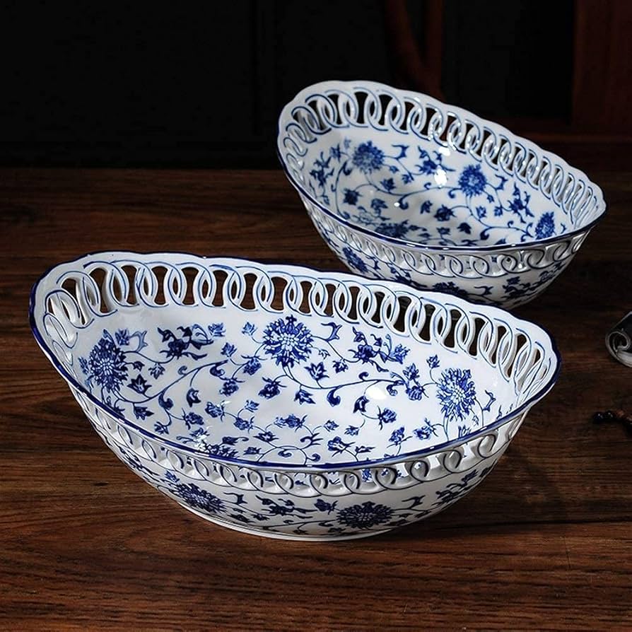 青と白のフルーツモチーフ ボウル Amazon｜中国の青と白のセラミックフルーツボウル、セラミック