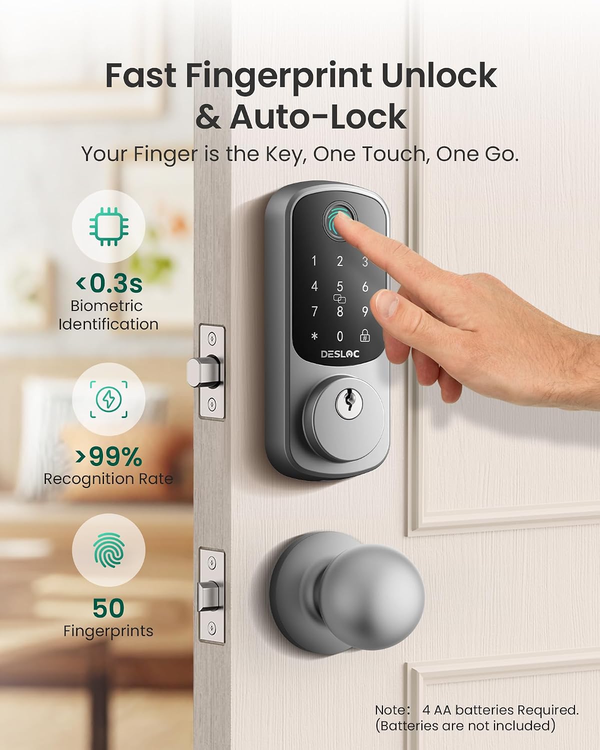DESLOC B200 Fingerprint Smart Lock with 2 Knobs, Child Safe Design 3 71NO2INgO7L. AC SL1500