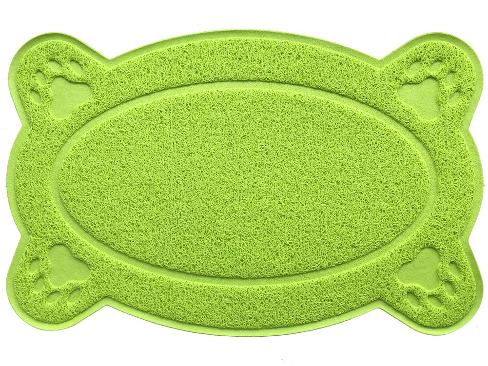 Dm Lime Cat Litter Box Debris Catcher Mat,Kitty Scatter Control Rug,40X26 Cm,5 Colours Available (Lime)