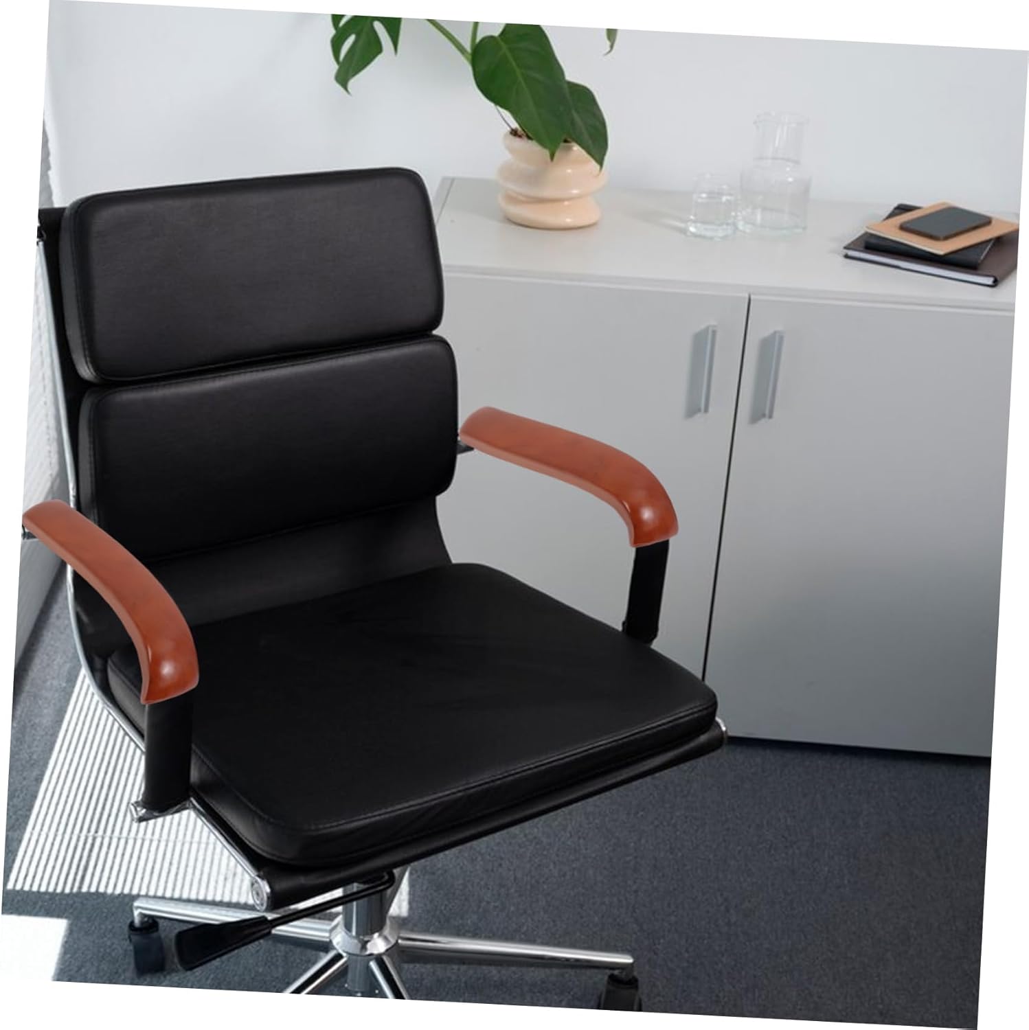 jojofuny 3pairs Wooden Chair Armrest Pads Sturdy Elbow Cushion for Office Chairs Easy to Install Arm Pads for Comfortable Fits Office