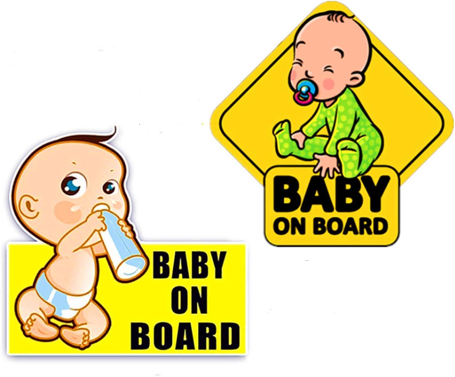 Baby on Board Sign Sticker,Reflective Vehicle Car Signs Kids Safety Warning Sticker for Driver,Safety Caution Sign Stickers for All Cars,4 Pack