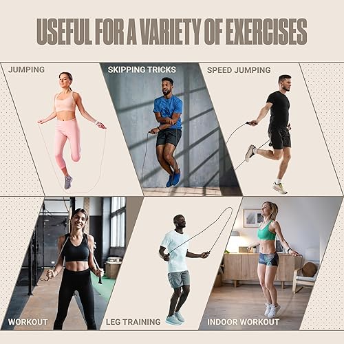 Miniatura 8 de SPORTBIT Cuerda de saltar ajustable para fitness, cuerda de salto para mujeres, hombres. Cuerda de saltar para entrenamiento, boxeo, ejercicio.