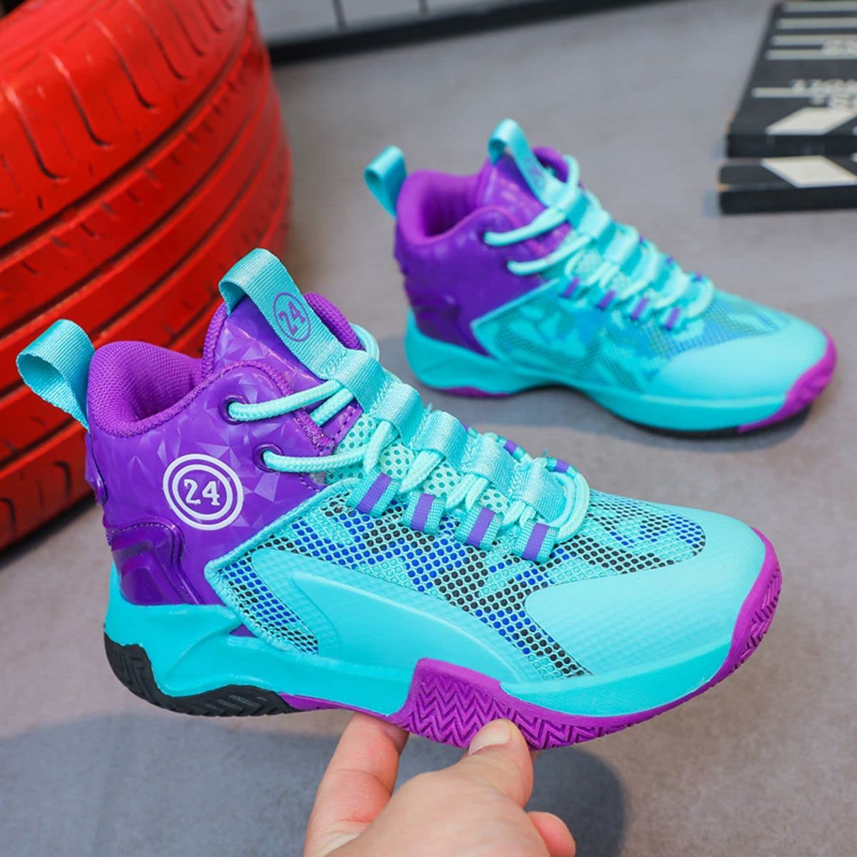 Basketballschuhe für Jungen Atmungsaktive Laufschuhe Kindersportschuhe Straßenlaufschuhe für Jungen Leichte neutrale Sportschuhe
