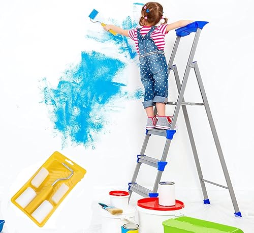 Miniatura 5 de RZJZGZ Mini rodillo de pintura de espuma para decoración de retoque Kit de bandeja de rodillo de pintura pequeña de 2 pulgadas con cubiertas de