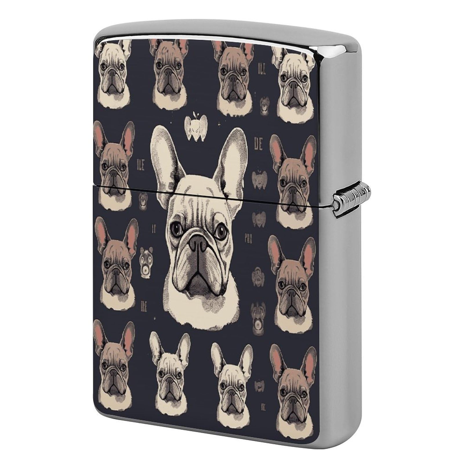 Btcowzrv Style I Love French Bulldog Metal Lighter Case Sleeve Cover Holder
