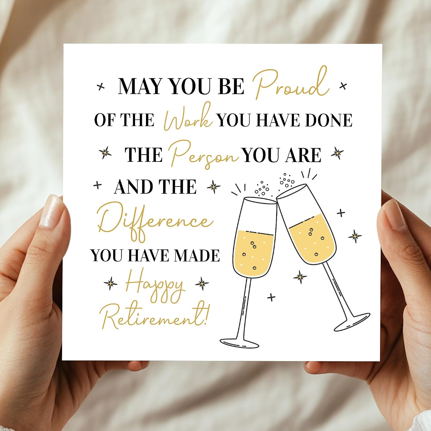 RED OCEAN Retirement Card 145x145mm With Kraft Envelope Happy Retirement Cards For Friend Colleague Teacher Congratulations Greetings Cards