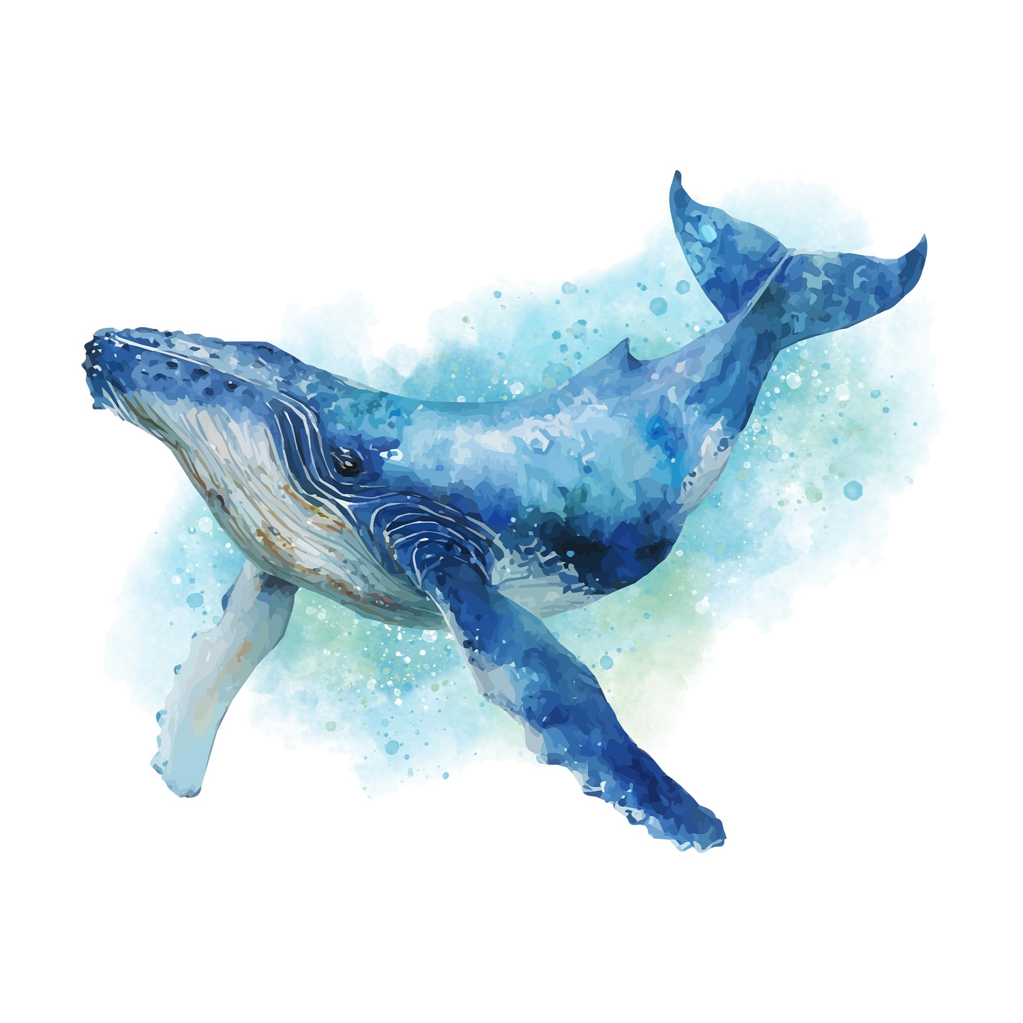 yabaduu Meerestiere Wandtattoo Ozean Wandaufkleber für Kinderzimmer Mädchen Jungen Babyzimmer Badezimmer Fenster Wand Deko Wandsticker Dekoration Y003 (06 Wal, 20x20cm)