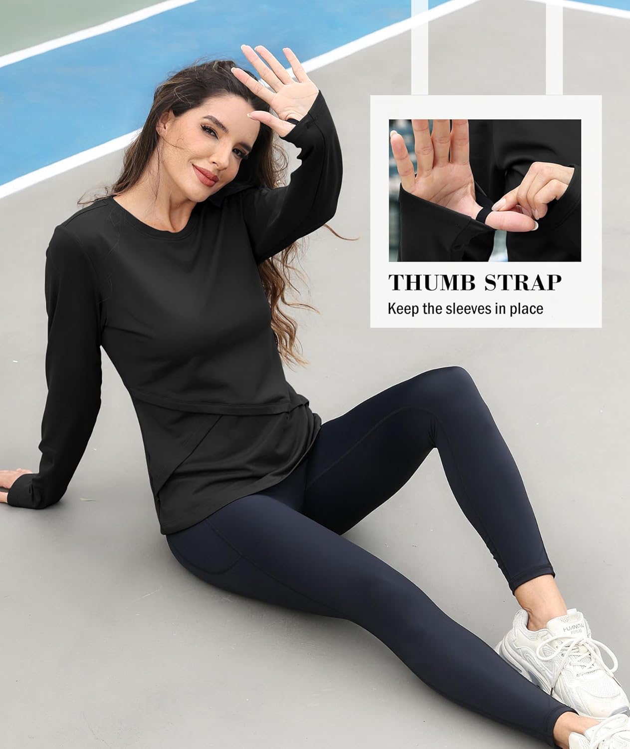 KevaMolly Womens Thermal Workout Tops Long Sleeve Fleece Shirts Running Athletic Base Layer Cold Weather Gear Back Reflective - Image 5