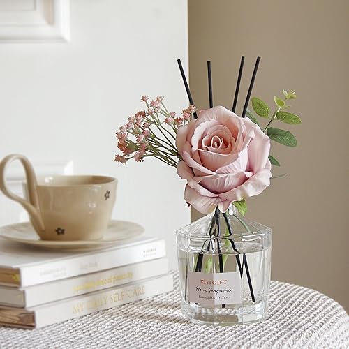 Miniatura 3 de Juego de difusor de varillas de 8.4 onzas líquidas con 6 varillas de caña, fragancia para el hogar, difusor de varillas para decoración de estantes