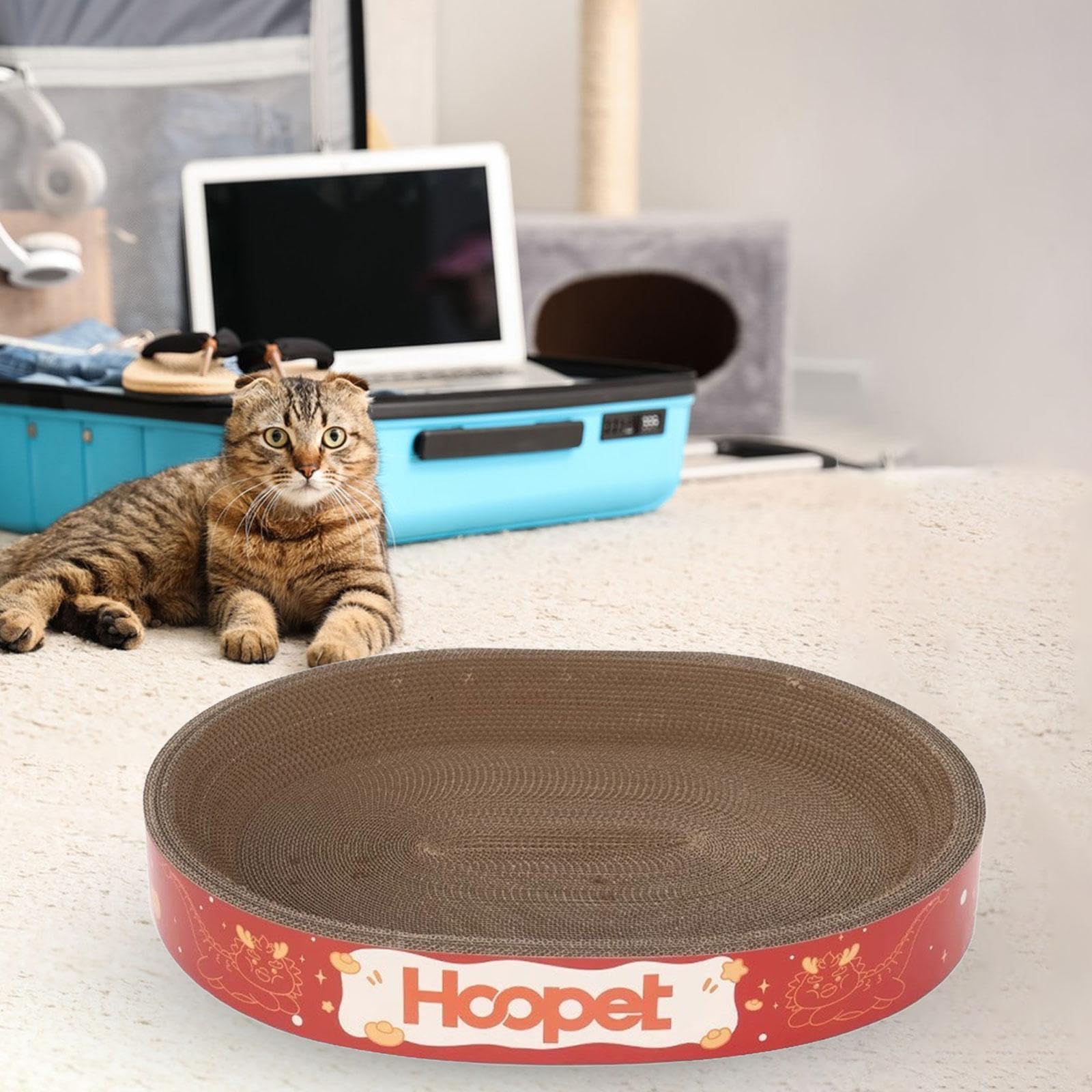 Rascador Ovalado para Gatos, Cama de Cartón para Gatos, Rascador de Cartón para Gatos, Ideal para Sofás, Alfombras Y Sillones. para Que