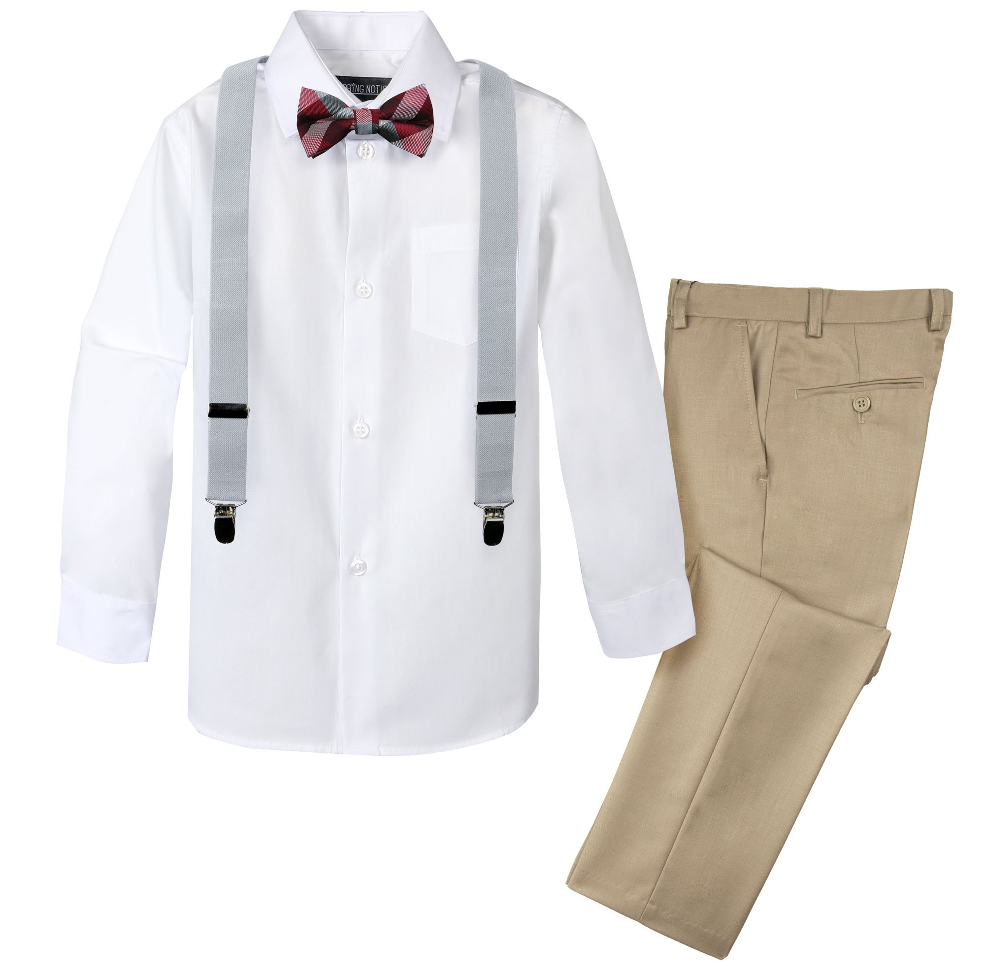 Spring Notion Boys' 4-Piece Patterned Dress up Pants Set