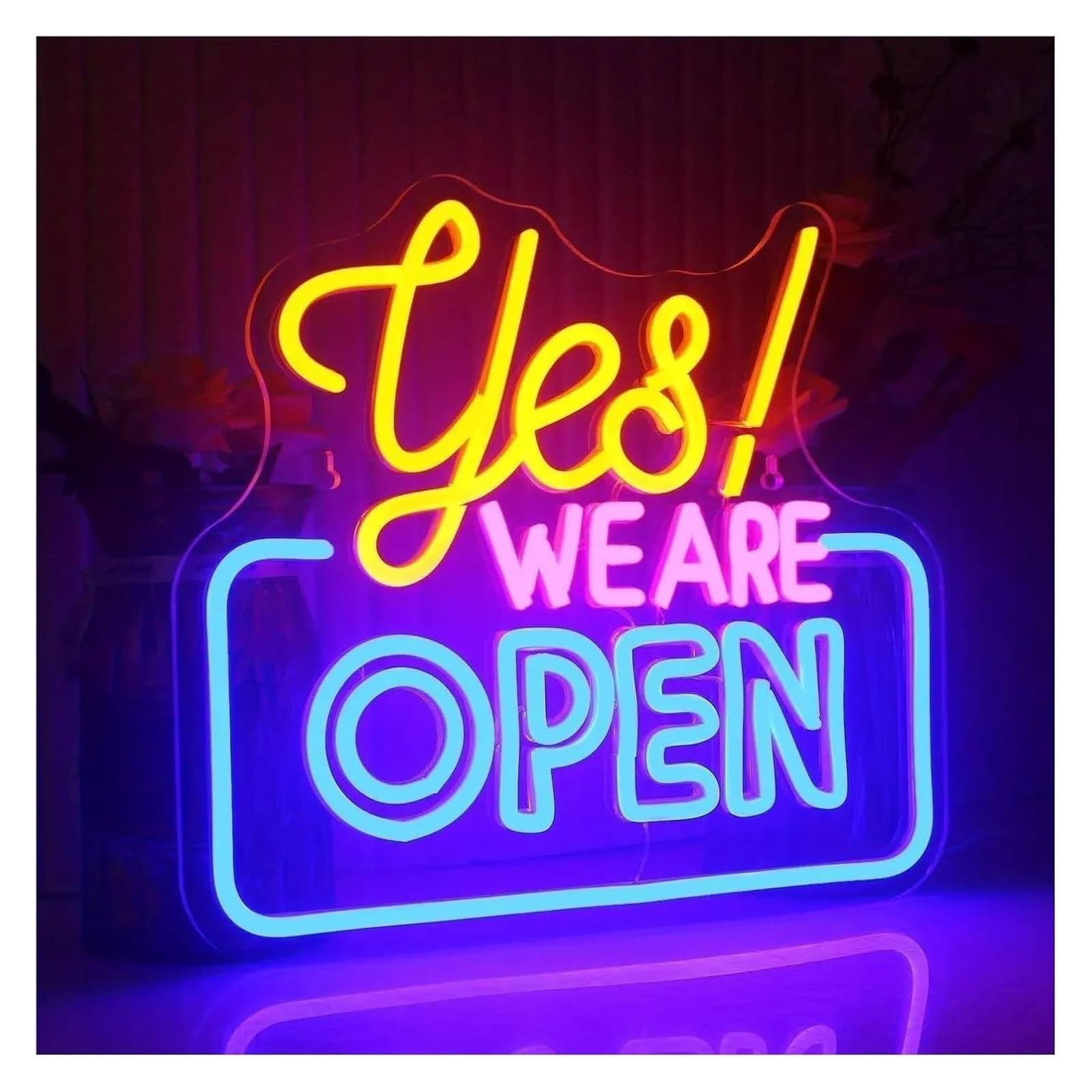 Aextroi neon Lights Sign Neon Light Decoration Open for neon Commercial Sign Bright Led 30x34.5cm