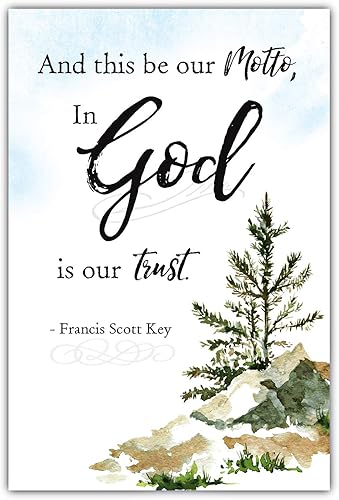 Miniatura 1 de Placa de madera con texto en inglés "In God is our Trust", fabricada en los Estados Unidos, 6 x 9 pulgadas, elegante marco vertical para pared y