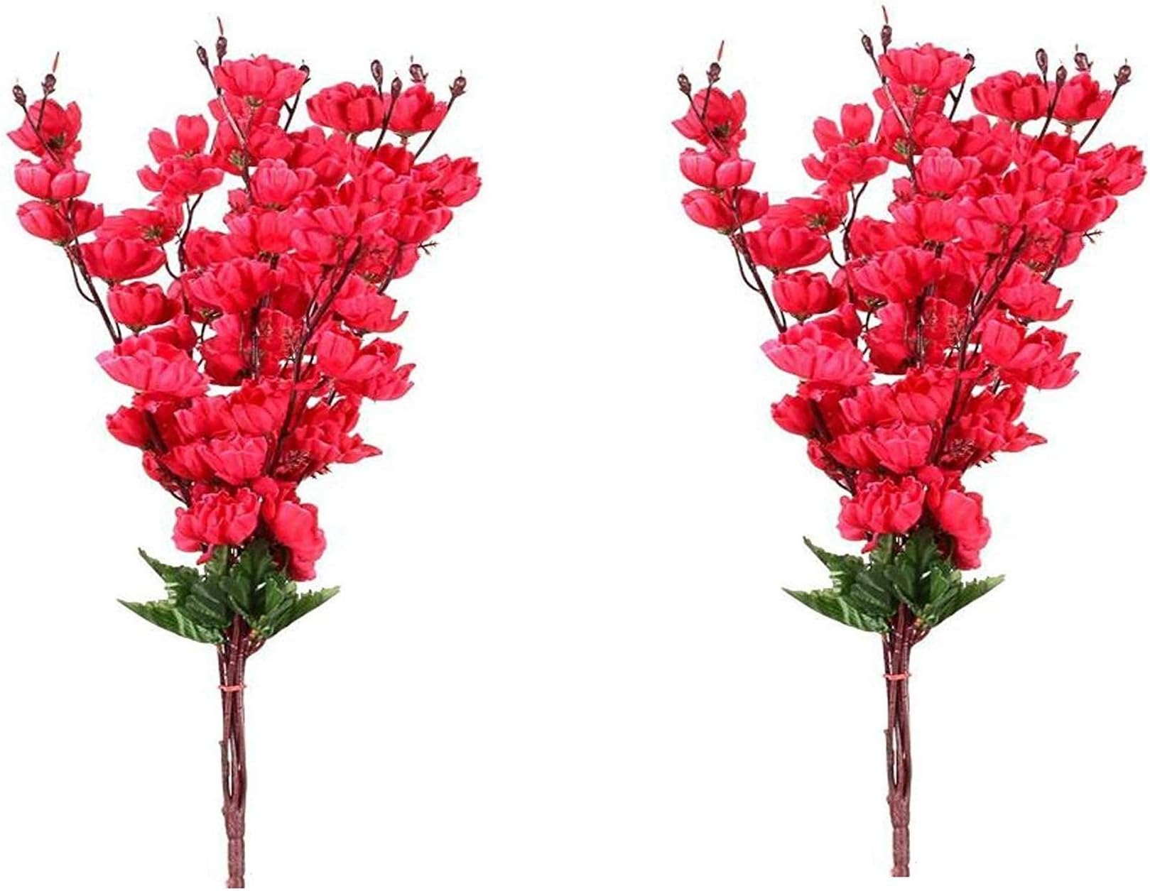 Artificial Orchid Flowers 7 Stick Bunch Without Pot Set of 2 PCS