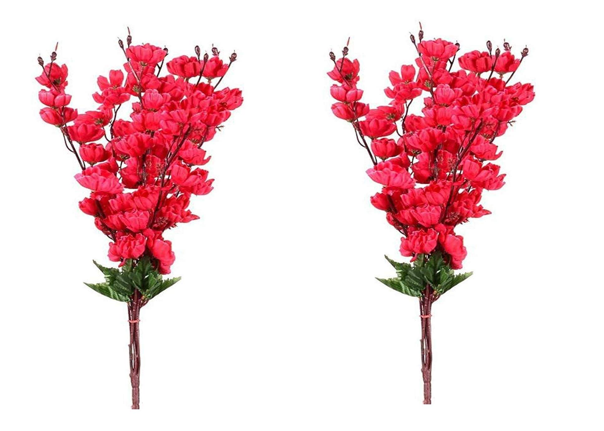 Artificial Orchid Flowers 7 Stick Bunch Without Pot Set of 2 PCS