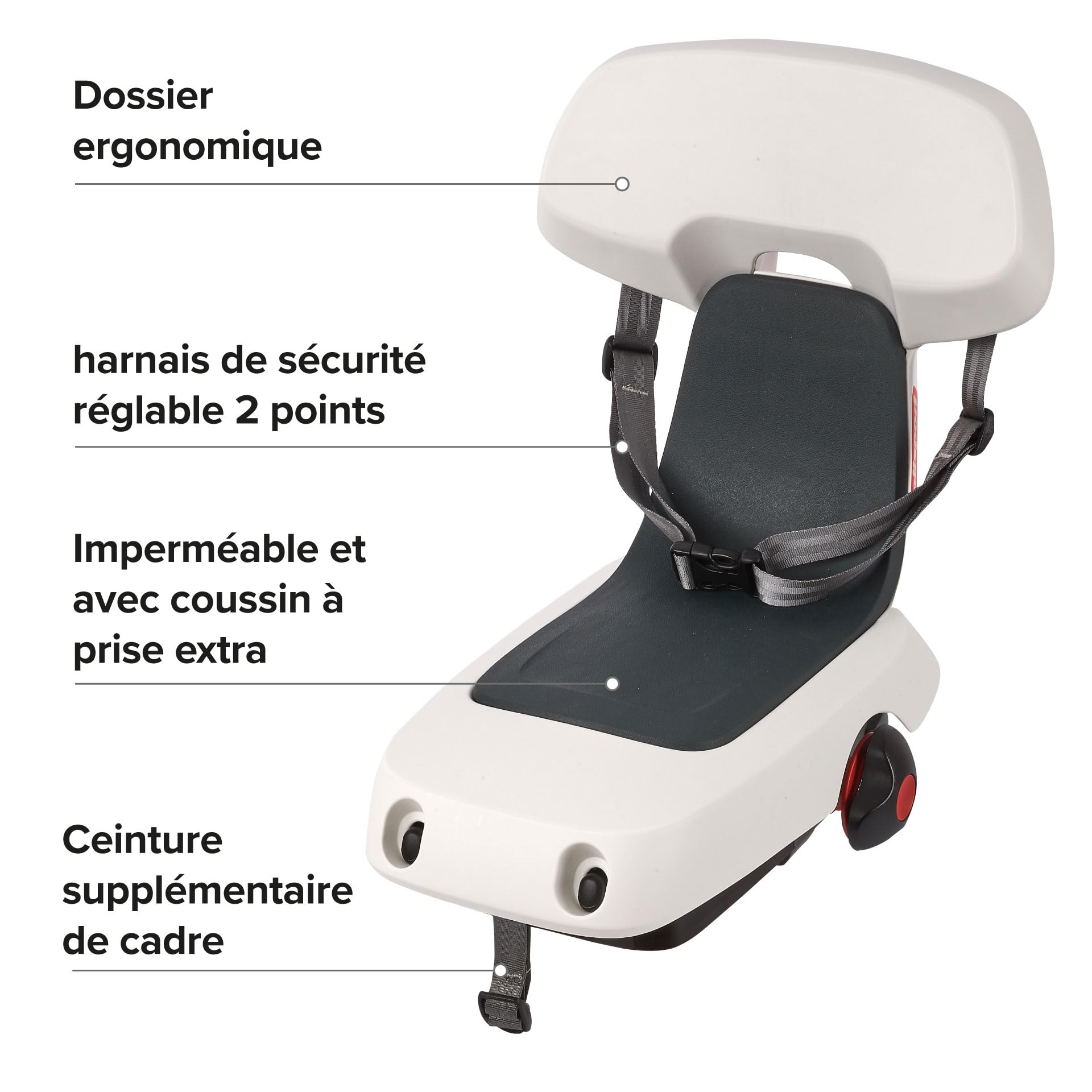 Polisport Guppy Junior Siège Vélo Arrière pour Enfants, Jusqu’à 35 Kg, Gris Foncé