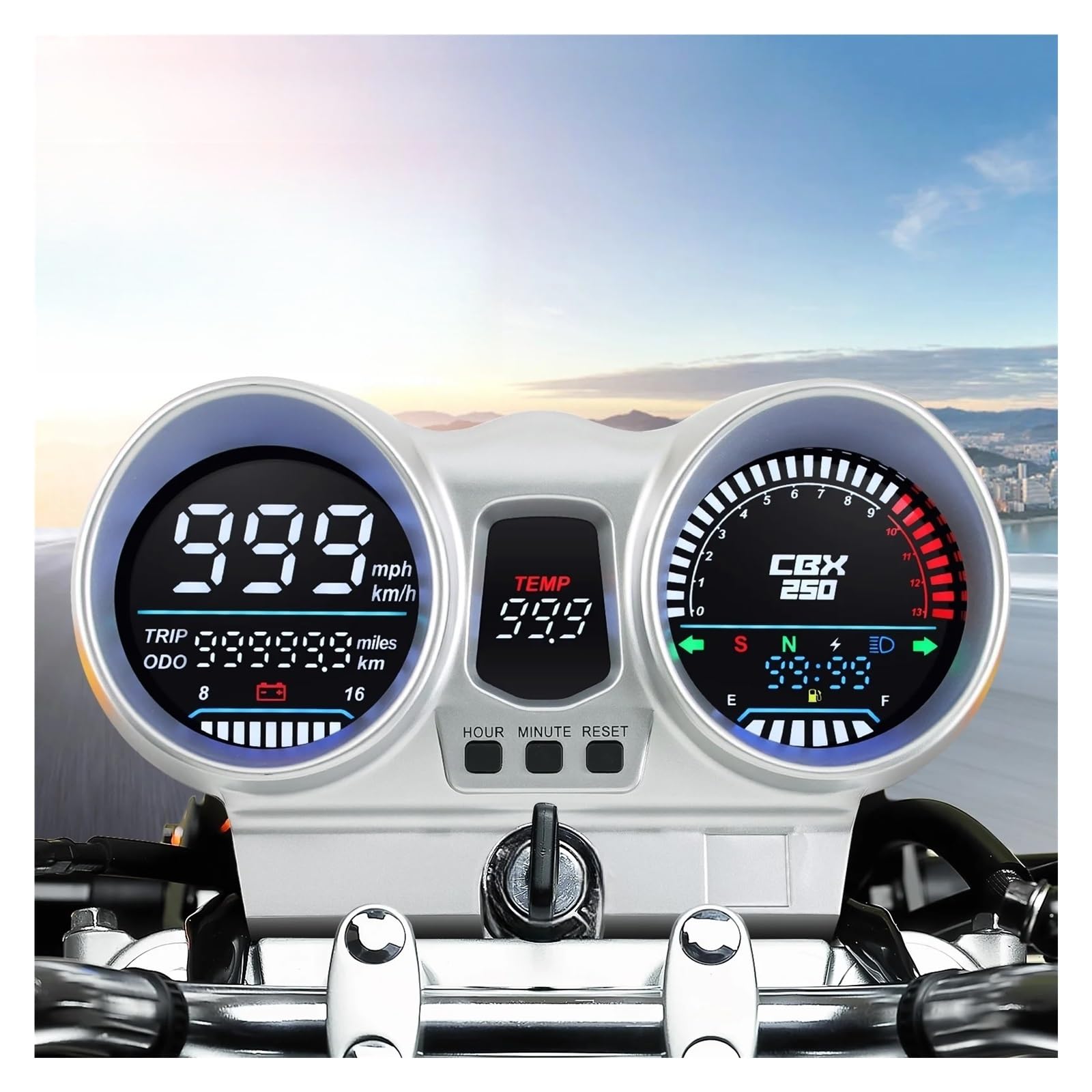 moto Odómetro tacómetro Velocímetro Digital De 12 V Para Motocicleta, Tacómetro Y Odómetro Para CBX250 CBF250 Twister (2001-2008)