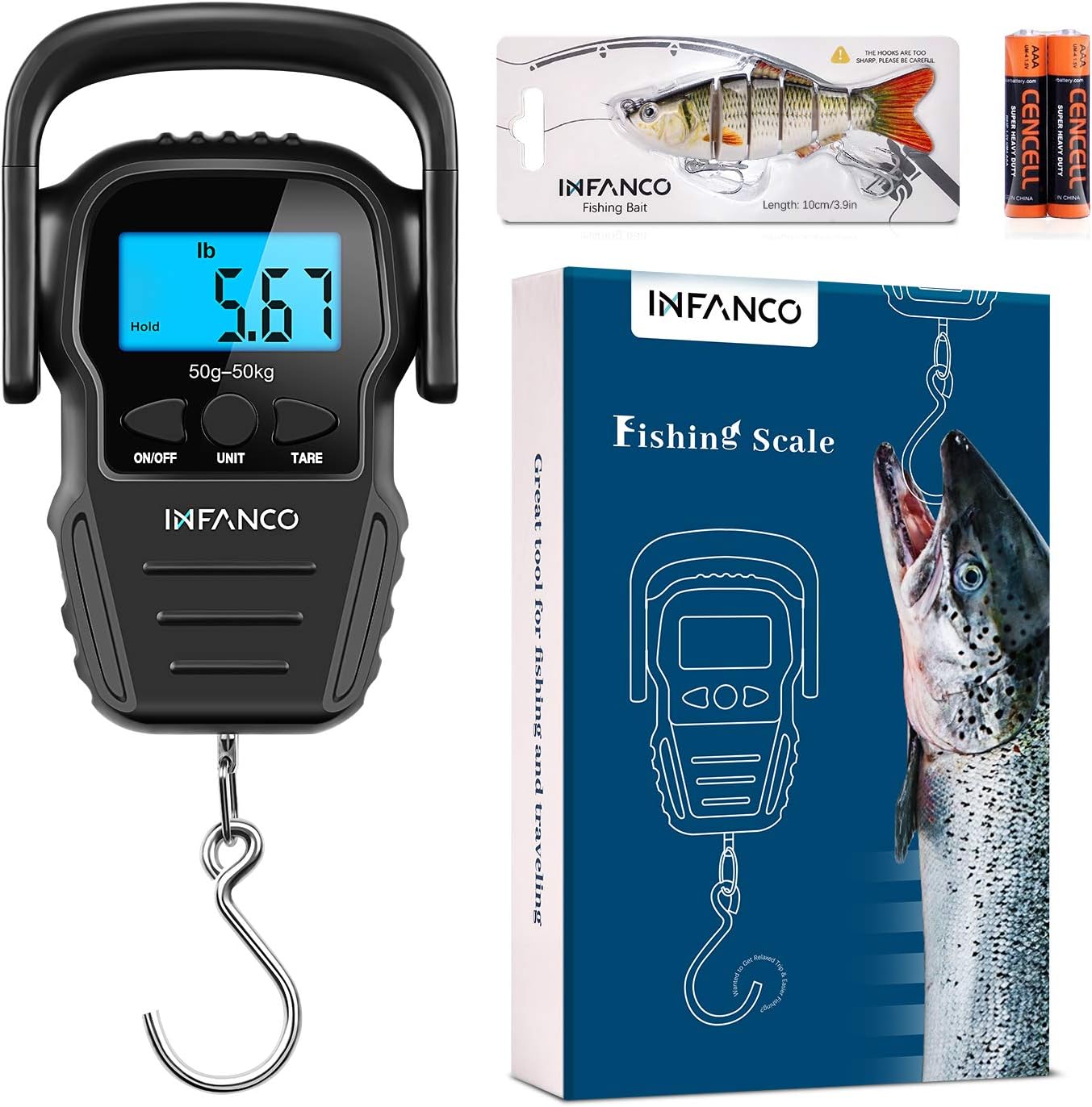INFANCO Digital Fishing Scale with HD LCD Backlit Kuwait Ubuy 1