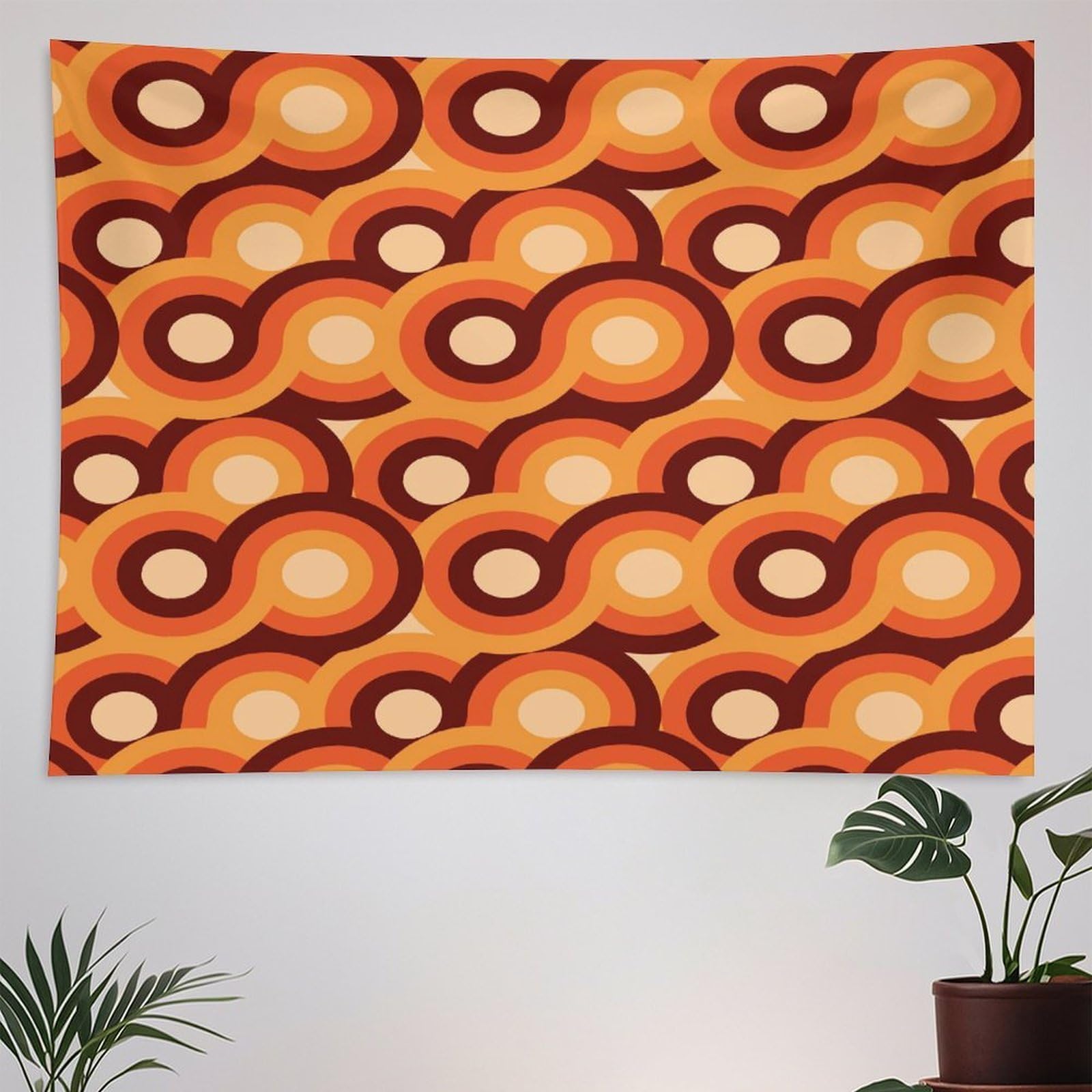 ZhiRain Geometric Groovy Pattern Tapestry Wall Hanging Vintage 1970S Retro 1960S Abstract Art Aesthetic Tapestries Home Decor for Living Room Bedroom Apartment Farmhouse Dorm 60"x80"