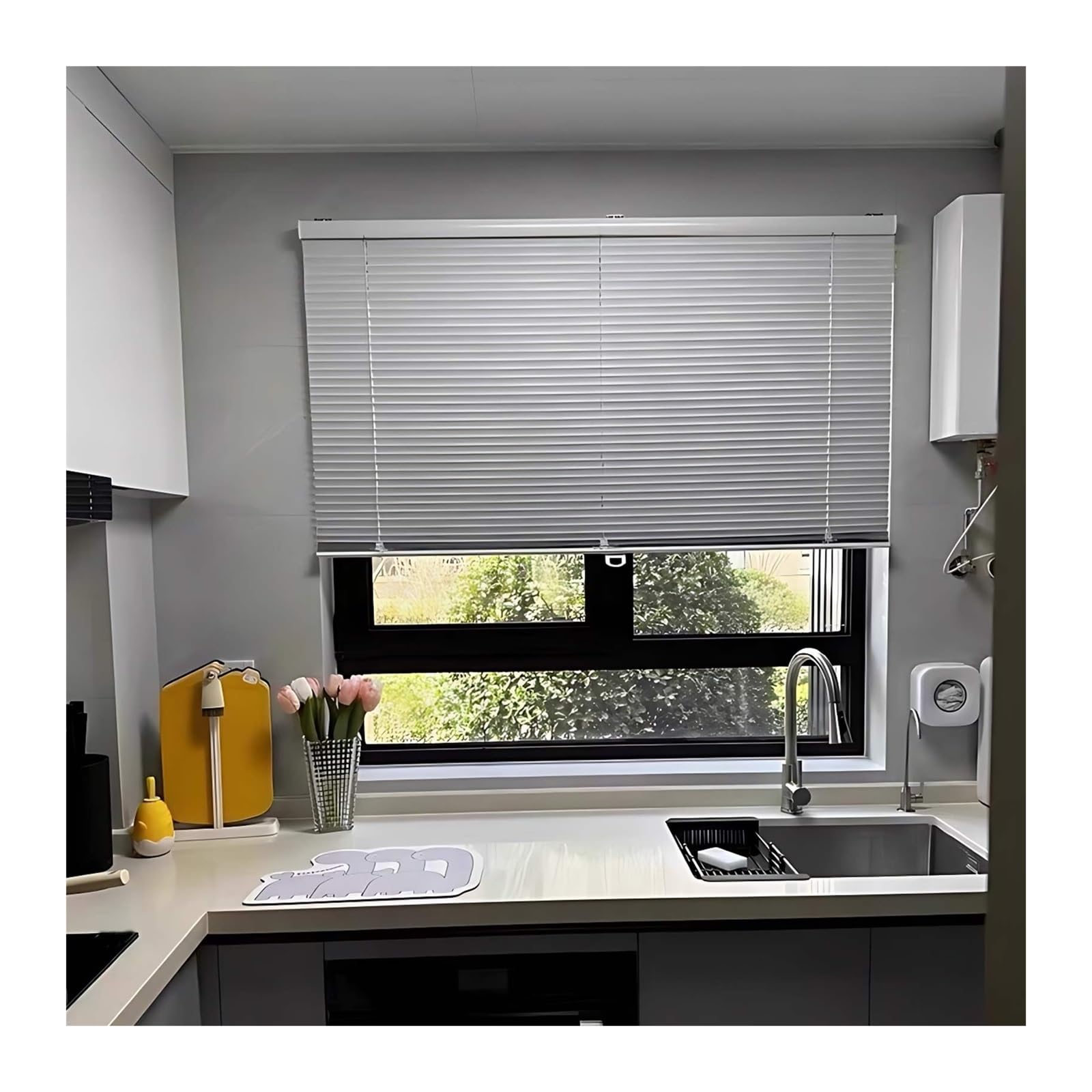 Aluminiowe zaciemniające żaluzje weneckie, bez wiercenia, poziome odcienie, zasłony prywatności do domu i kuchni (szer. 95 x wys. 175 cm) - stylowa łatwa instalacja blokada światła