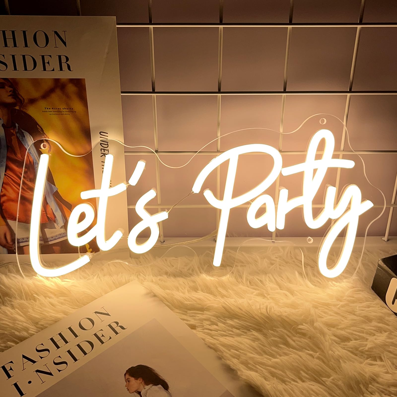 Led Perspex Sign Party Amazon.com : Let's Party Neon Signs for Backdrop, Neon Light Sign for ...