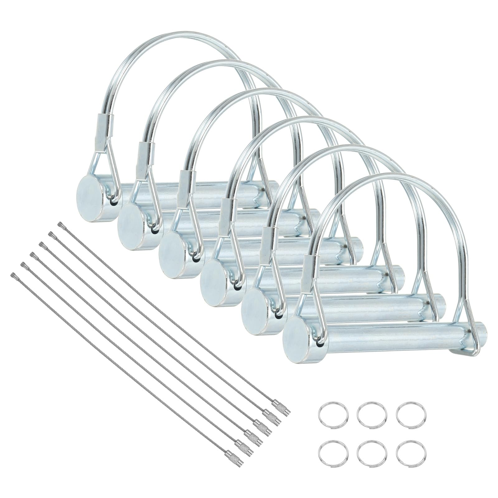 sourcing map Trailer Coupler Pin 3/8"(9.5mm) x 3-1/16" Locking Pin 6Pcs
