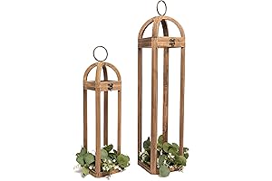 HPC Decor Rustic Fireplace Lantern Set: Illuminate Your Abode