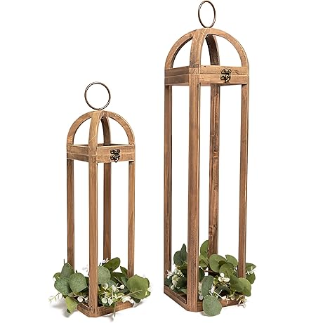 HPC Decor Rustic Fireplace Lantern Set: Illuminate Your Abode