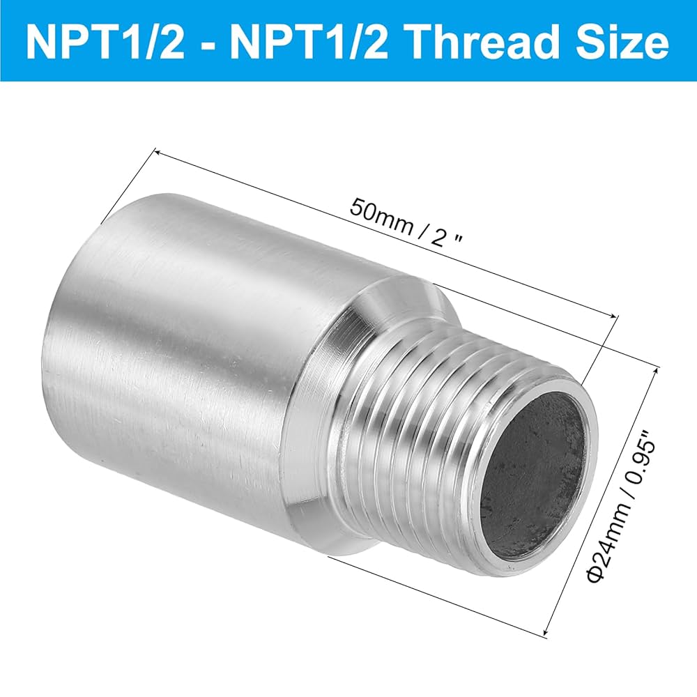 Amazon.co.jp: PATIKIL 304ステンレス鋼パイプ継手 G1/2