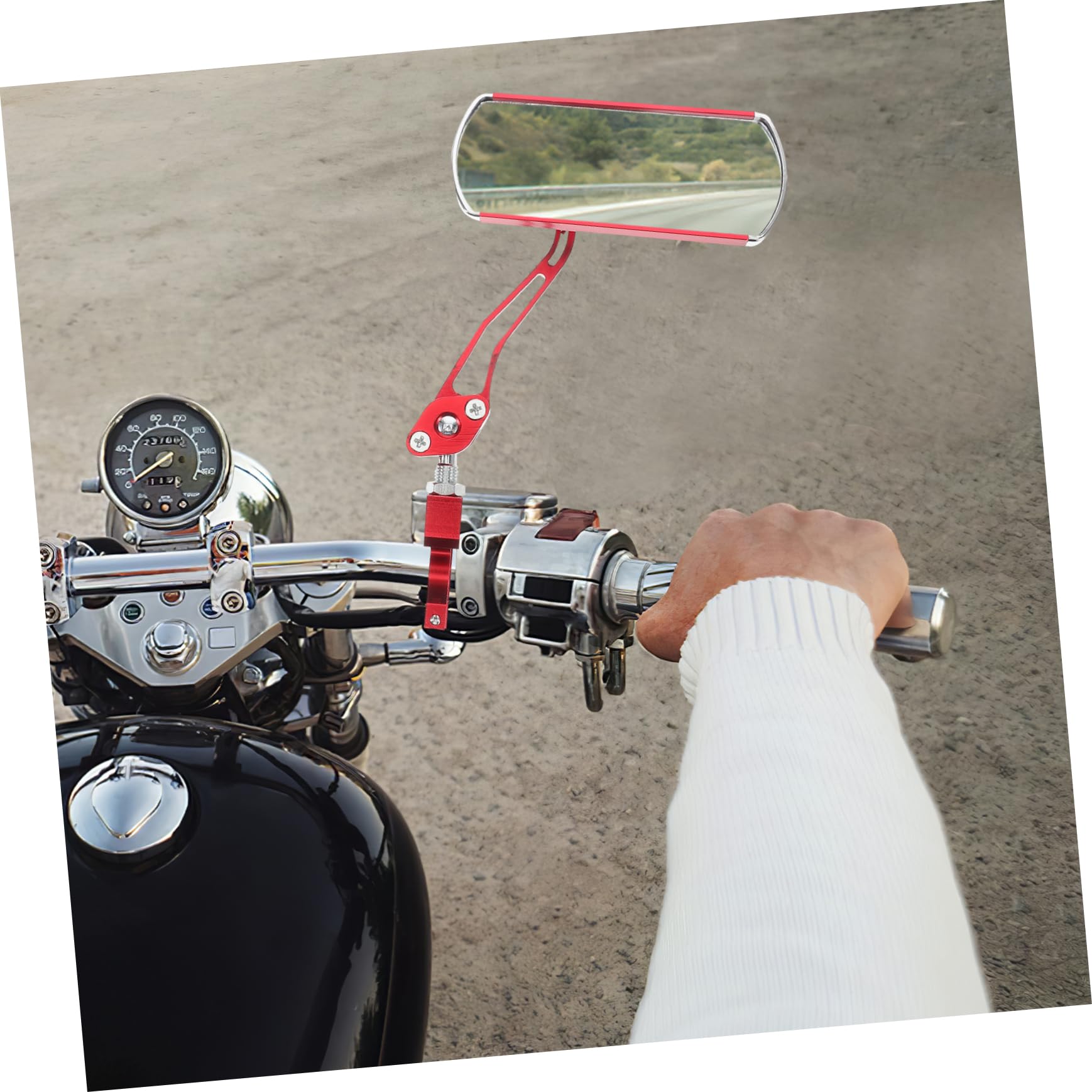 Specchietto di Angolo Vetro Installazione Regolabile Lega Alluminio Retrovisore da Manubrio Facile, Rosso per Bici Scooter