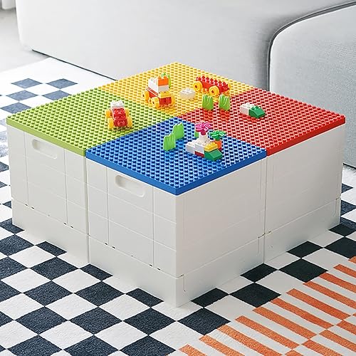 Miniatura 8 de SHIMOYAMA Cajas de almacenamiento plegables duplo paquete de 2 contenedor de almacenamiento de 25 litros con base de construcción contenedor
