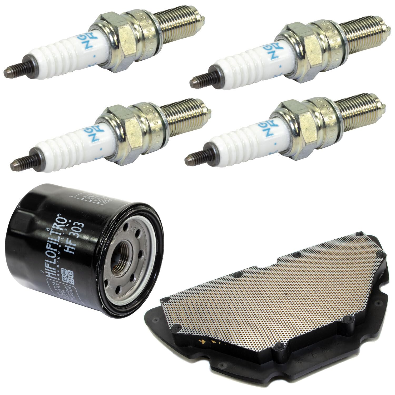 Wartungspaket Luftfilter + Ölfilter + Zündkerzen für Yamaha YZF-R1 1000 RN12 Baujahr 2004-2006