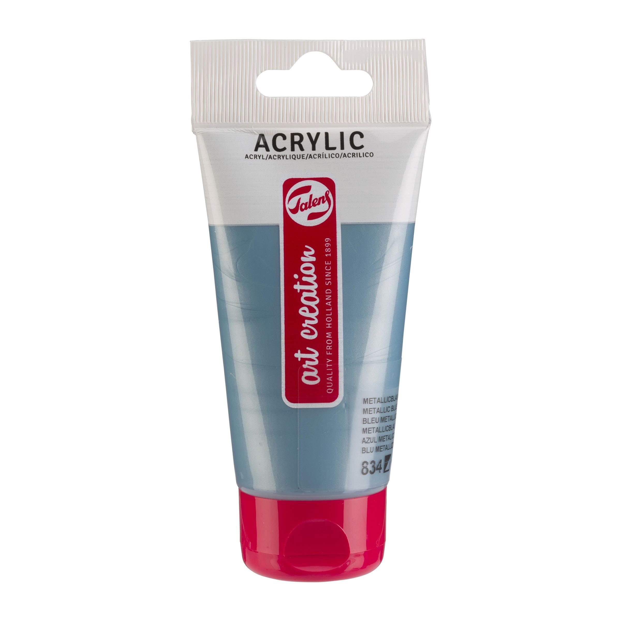 Talens Art Creation Black/White Colours Acrylic Tube 75 Ml Metallic Blue 834 (3511834M)