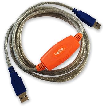 LAPLINK USB 3.0 Super Speed Cable - 5 Gbit Transfer Cable for PCmover 5000 Mbit USB 3.0 Cable Data Cable USB Port Type A Male 1.80 m - Pack of 1