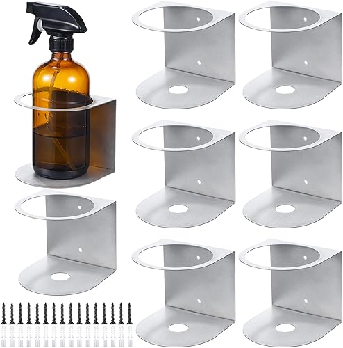 Miniatura 7 de Gerrii Soporte para botellas de aerosol de acero inoxidable cepillado, 2 piezas, estante de almacenamiento para el hogar, garaje, soporte para latas