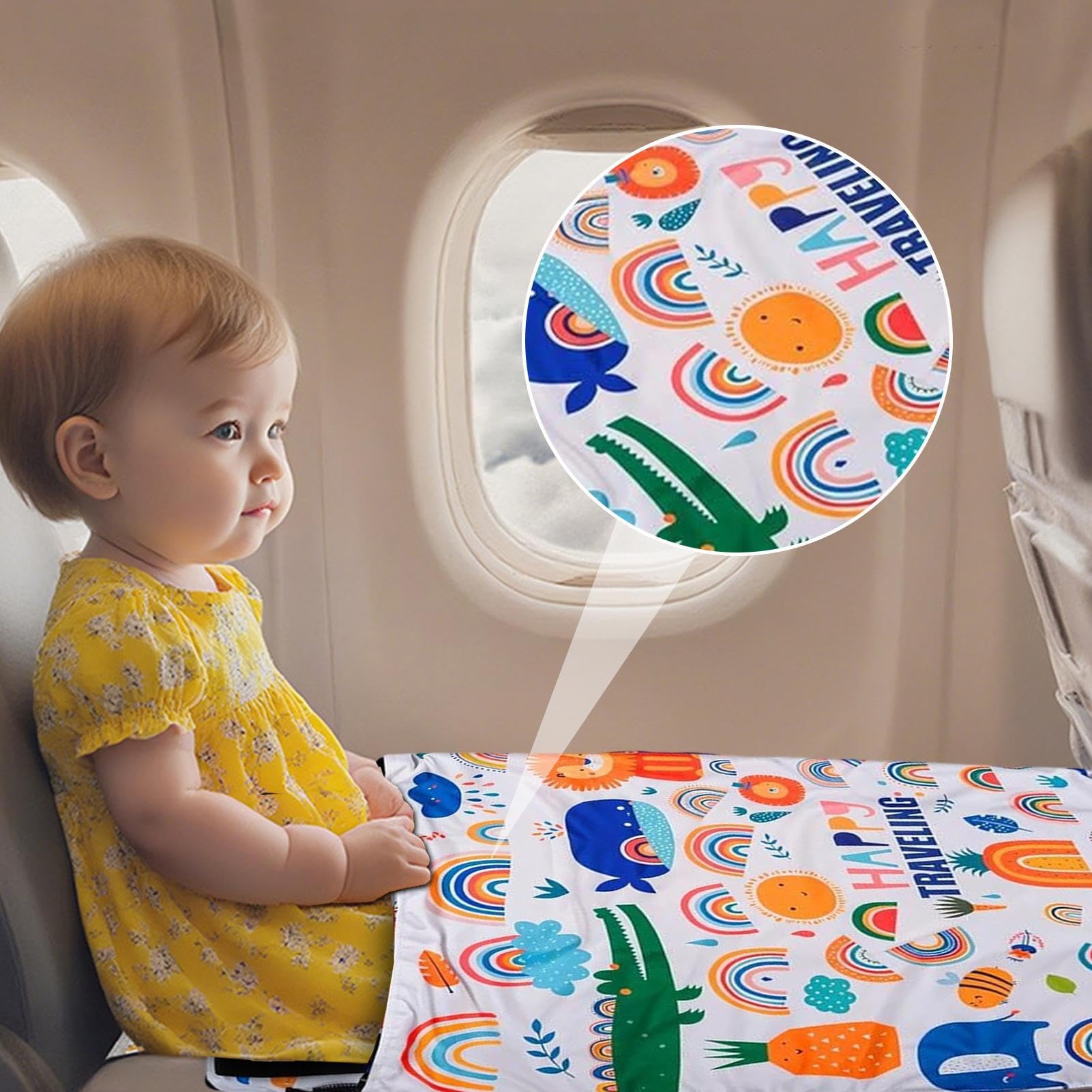 Lettino Aereo Per Bambini - Estenditore Sedile con Poggiapiedi | Amaca Morbida da Viaggio per Volo Campeggio