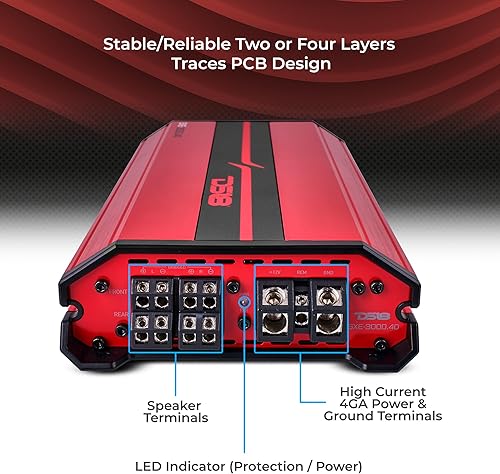 Miniatura 13 de DS18 SXE-1200.4/BK Amplificador de coche estéreo de rango completo clase A/B 4 canales 60x4 RMS @4 OHM 1200 vatios - Amplificador potente y compacto