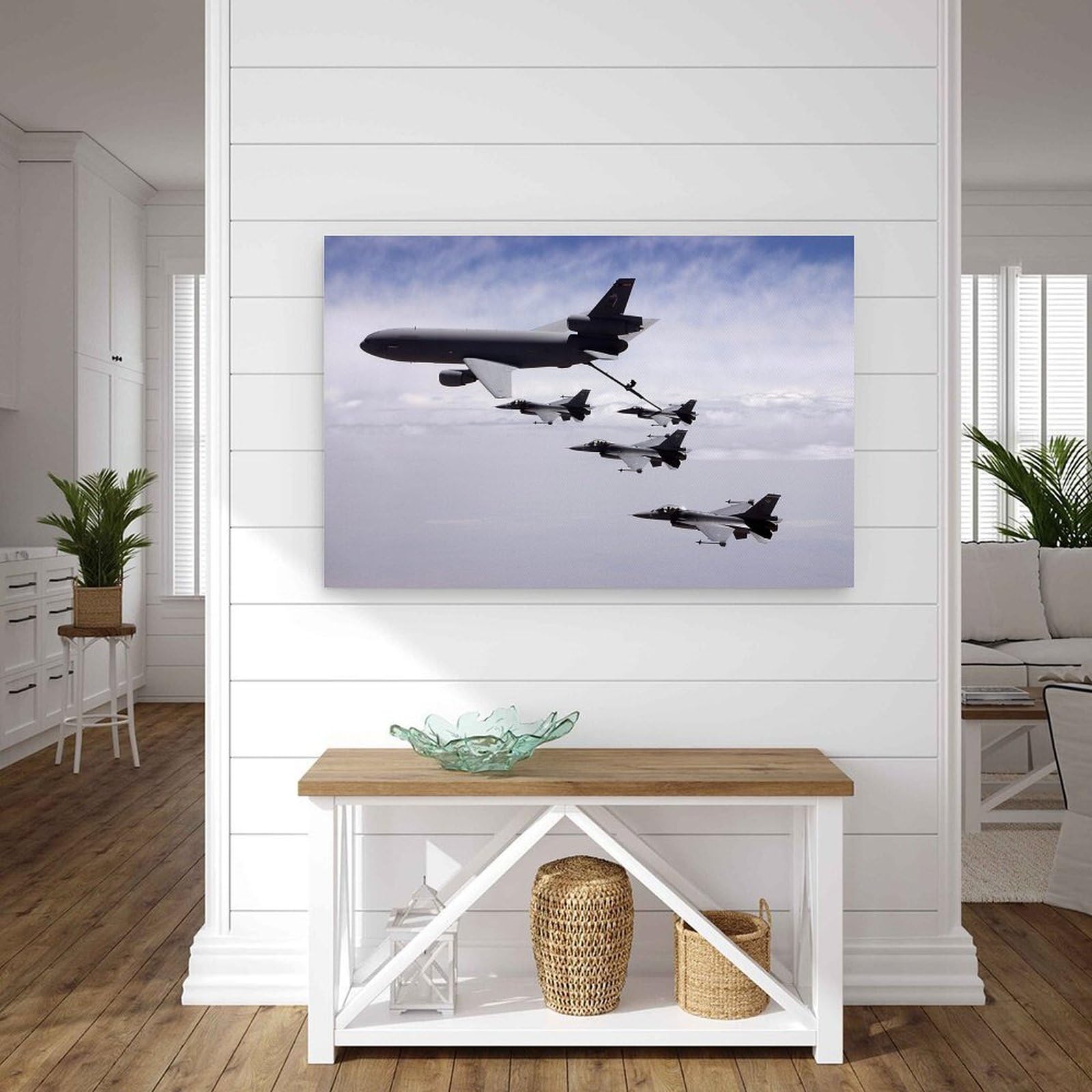 KC-10 - Póster de la Fuerza Aérea de los Estados Unidos, diseño militar de aviones azul marino, para reabastecimiento de combustible aéreo, lienzo decorativo para pared, dormitorio, oficina, sala de