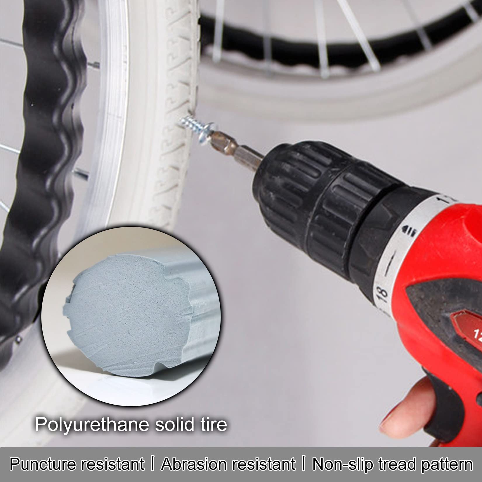 ESOYAWE Ruedas para Sillas De Ruedas 2 Pc 24 Pulgadas Rueda Trasera De La Silla De Ruedas, Recambio De Ruedas De Repuesto con Rodamiento, Prueba De Pinchazos Macizos Ruedas para Sillas De Ruedas (Col