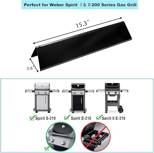 Miniatura 3 de 7635 Barras aromatizantes de 15.3 pulgadas para Weber Spirit I y II 200 Series piezas de repuesto, Spirit E210 S210 E220 S220 Parrillas de gas con