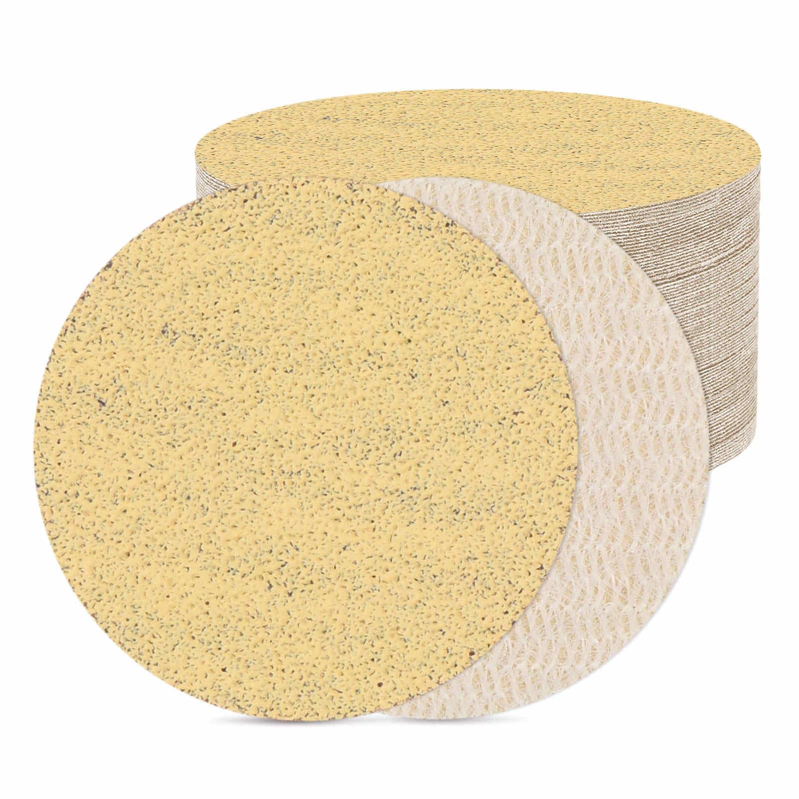 DTGN 25mm 120Gri Hook and Loop Sanding Disc 50Pcs Yellow Aluminum Oxide