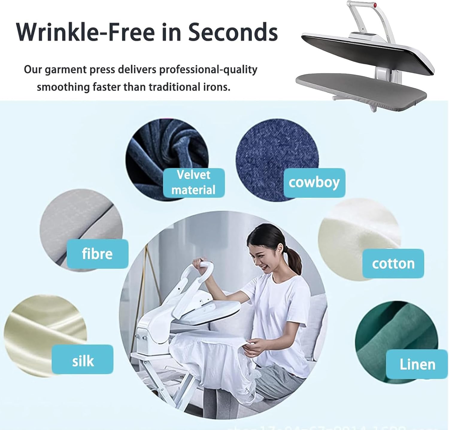Large Steam Iron Press with Stand,Steam Press 800 * 310mm/650 x 240 mm Area 50Kg Pressure,Different Fabric Temperature Control Table Iron Press for Home Business 1800W-Withbracket