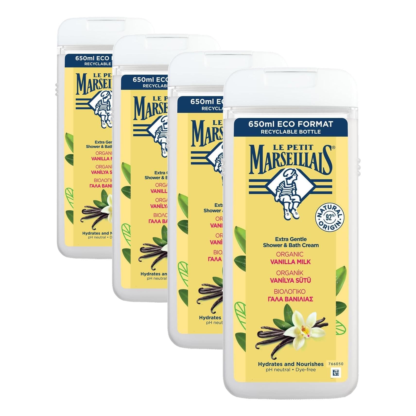 Le Petit Marseillais Vanilya Sütü Duş Jeli 650 ml (4 paketi)