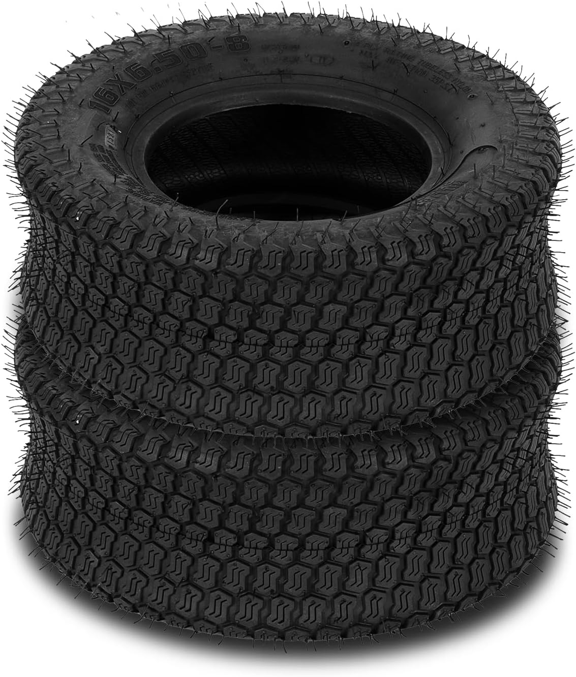 16x6.50-8 Lawn Mower Garden Tractor Golf Cart Tires 16x6.5x8 Tubeless Turf Tires Pack of 2