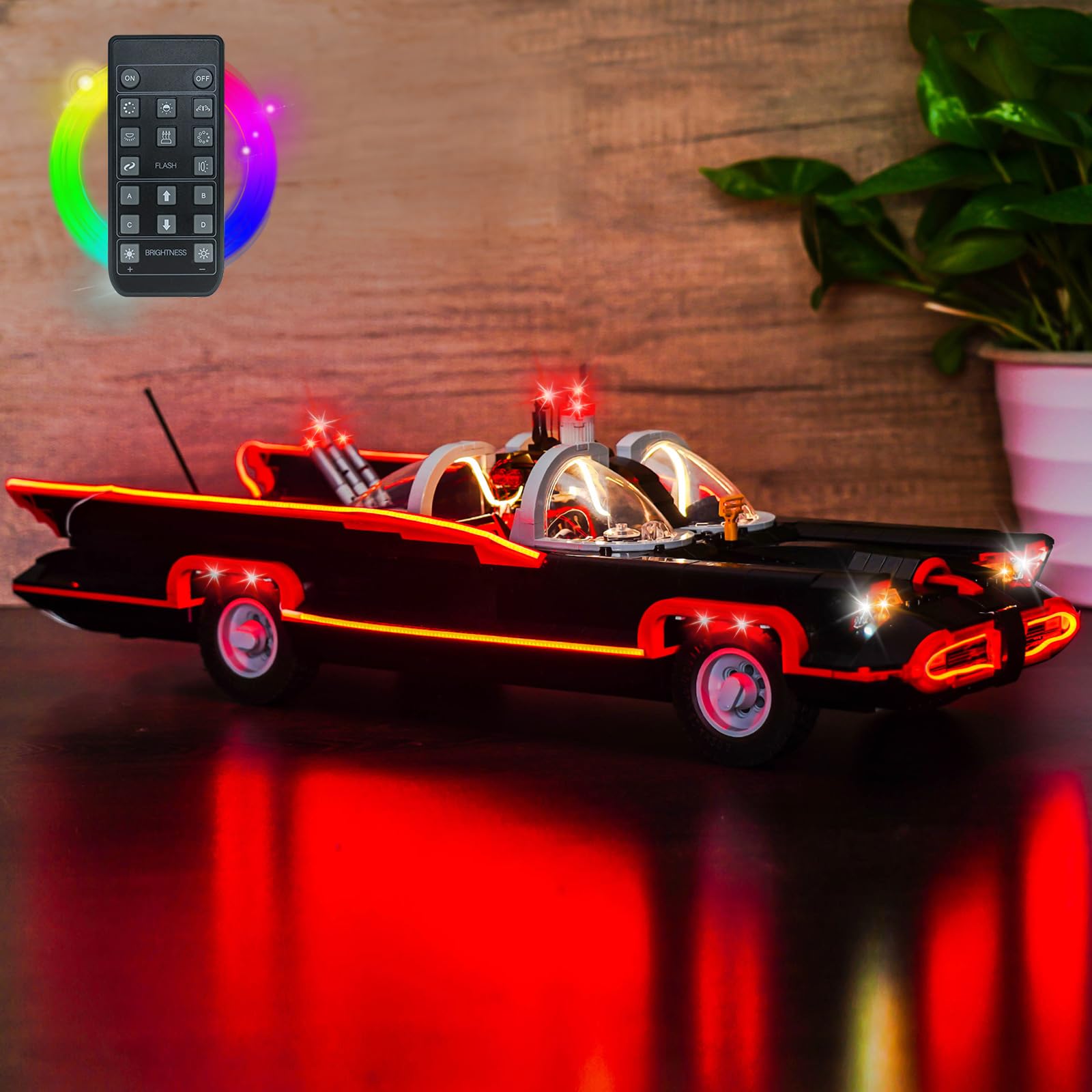 Remote Control Light Kit Compatible with Lego B'atman: The Classic TV Series Batmobile 76328 (No Model)
