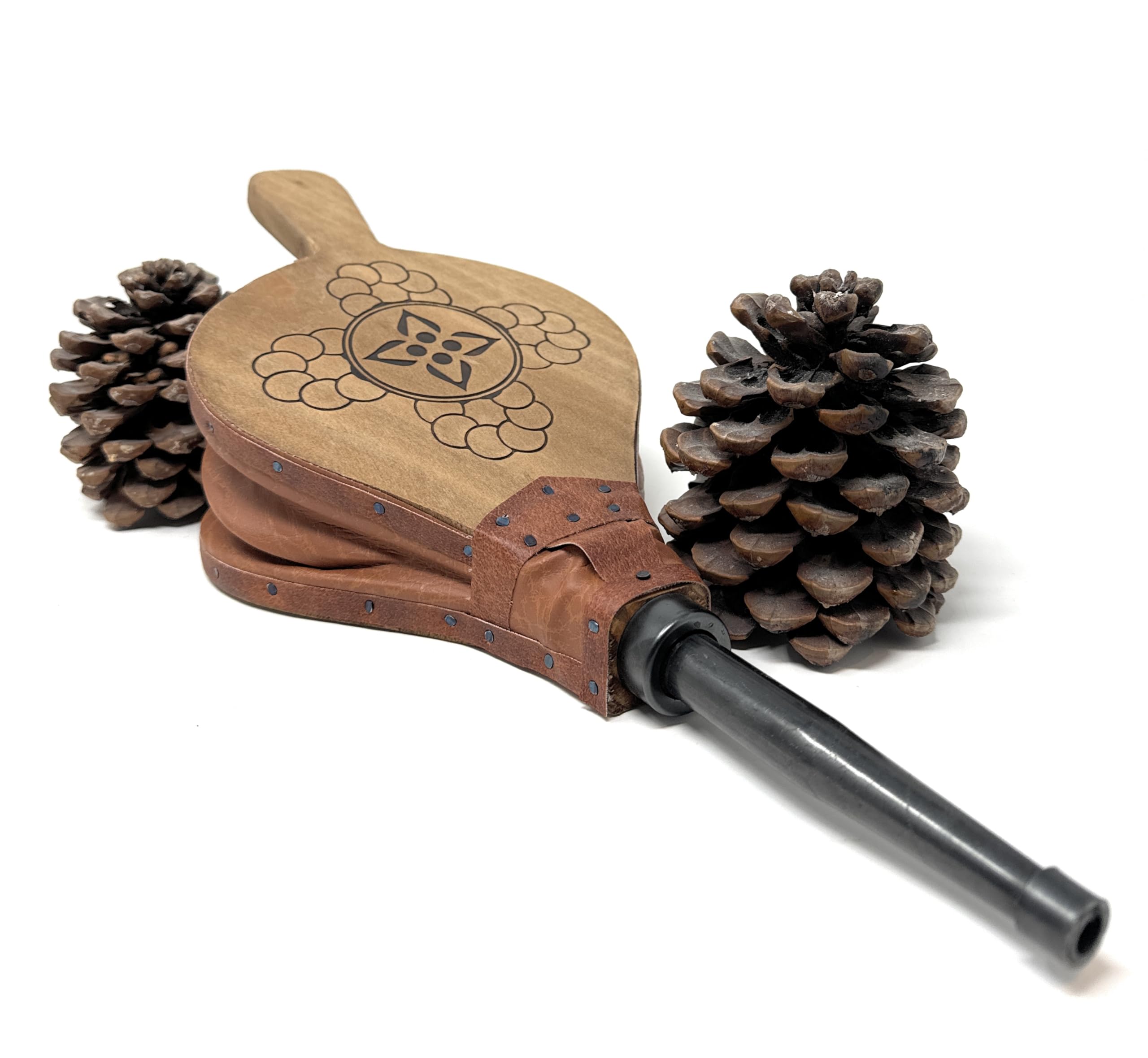 Amagabeli Grote Houten Blaasbalg Open Haard 42x17cm - Krachtige Luchtblaasbalg Voor Haard, Barbecue & Camping
