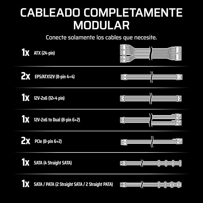 Fuente Corsair RM1000e 1000W ATX Modular Renovada miniatura 6
