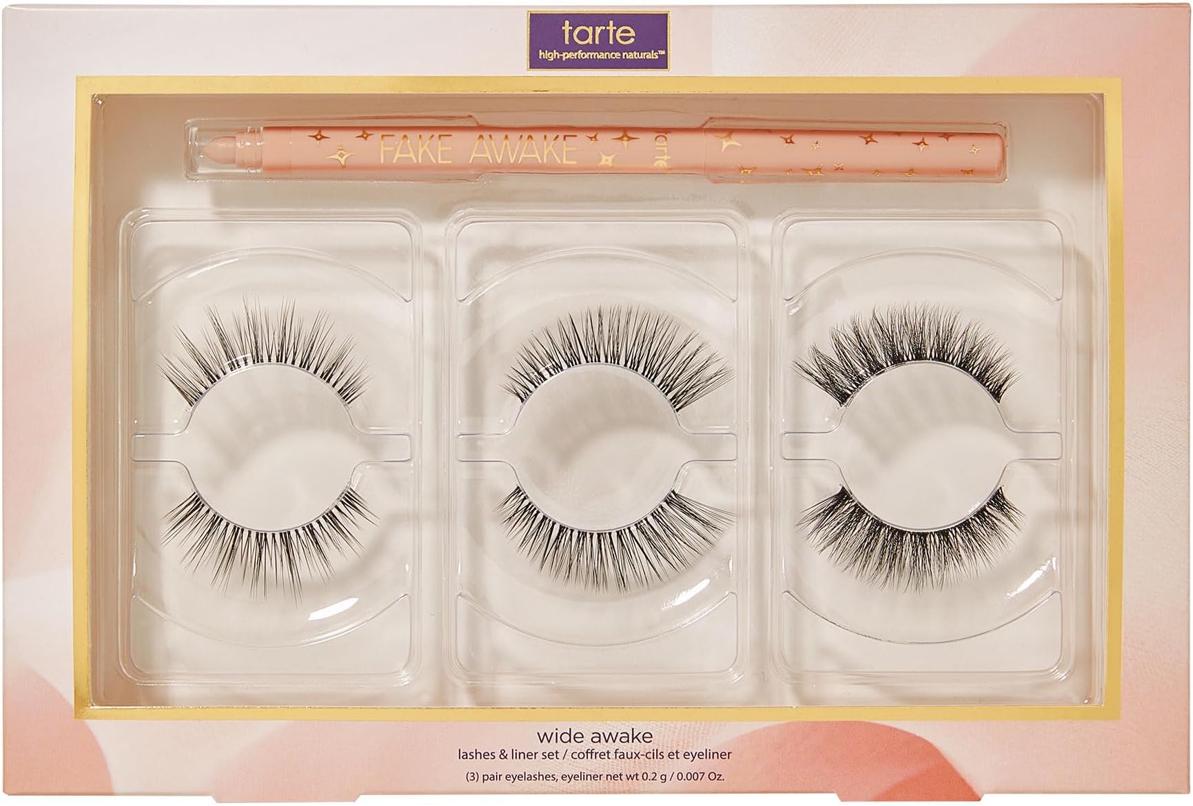 wide awake falsies trio & fake awake eyeliner set – Nude – Full Size – Lashes with Natural Lightweight Volume & Eye Gel Liner Pencil, Vegan & Cruelty-Free