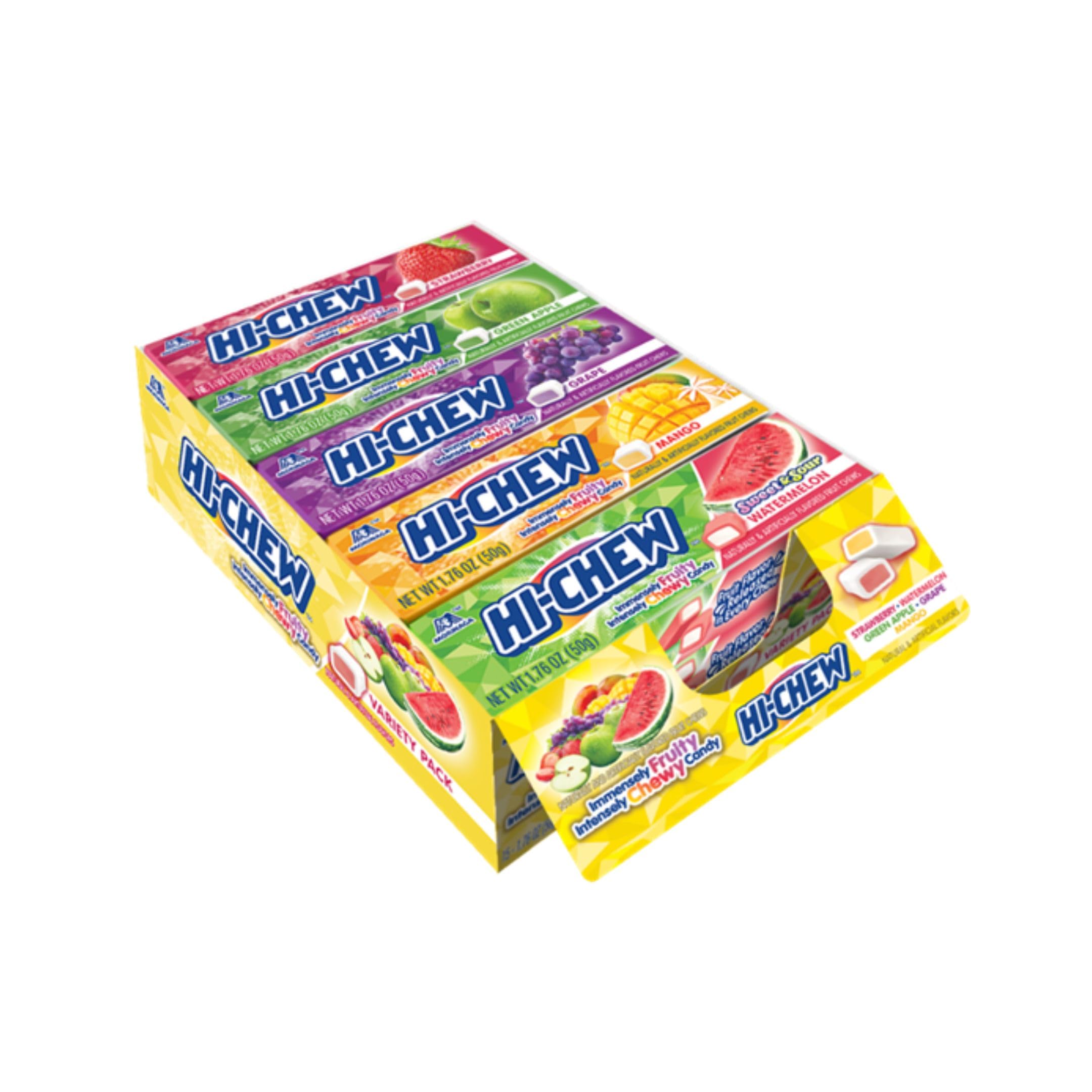 HI-CHEW Variety Sticks, 15-Pack, Soft & Chewy Candy, 1.76oz Each, Bulk Candy Individually Wrapped - Made with Immensely Juicy Fruity Flavors
