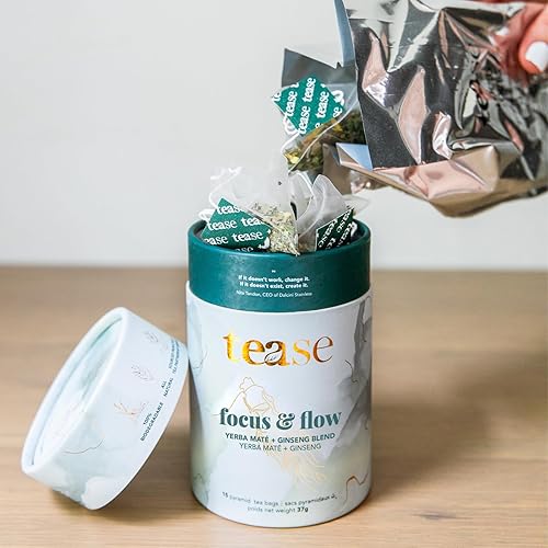 Miniatura 4 de Tease Juego de regalo de tubo de té orgánico  15 piezas de bolsa de té pirámide botánica, bolsitas de infusión de hojas sueltas con yerba mate,
